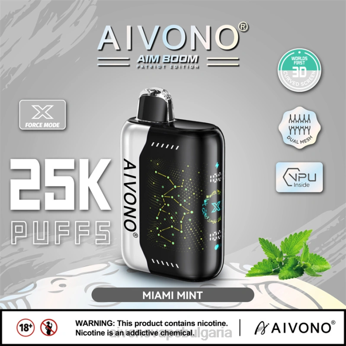 Aivono AIM BOOM 25 000 мента Маями BF0L349 - Aivono Vape Review