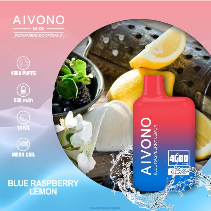 Aivono AIM BOXX 4000 син малинов лимон BF0L217 - Aivono Vape Review