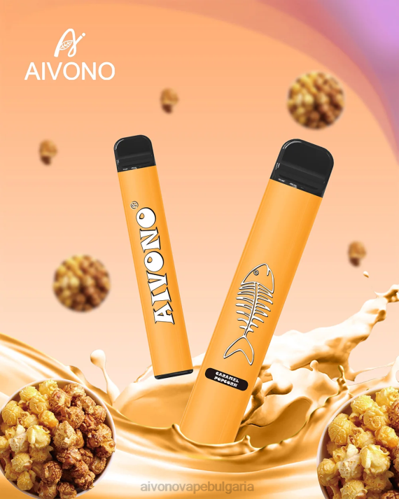 Aivono AIM FISHBONE 600 карамелени пуканки BF0L286 - Aivono Vape
