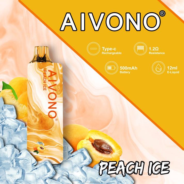 Aivono AIM GUN 7000 прасковен лед BF0L103 - Aivono Vape Bulgaria