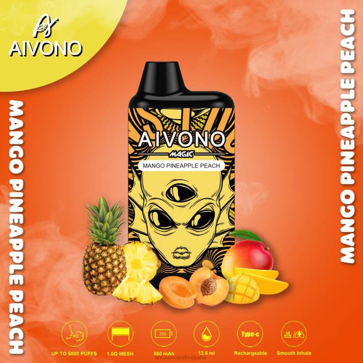 Aivono AIM MAGIC 5800 кутия за цигари манго ананас праскова BF0L88 - Aivono Bulgaria