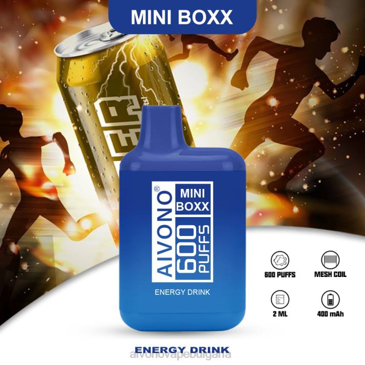 Aivono AIM MINI BOXX 600 енергийна напитка BF0L237 - Aivono Vape Review