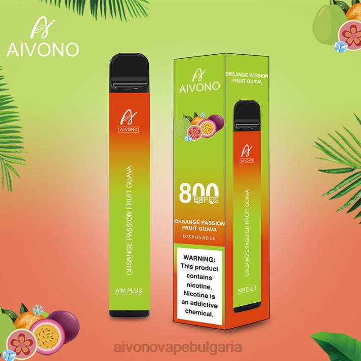 Aivono AIM PLUS 800 портокалова маракуя гуава BF0L189 - Aivono Vape Review