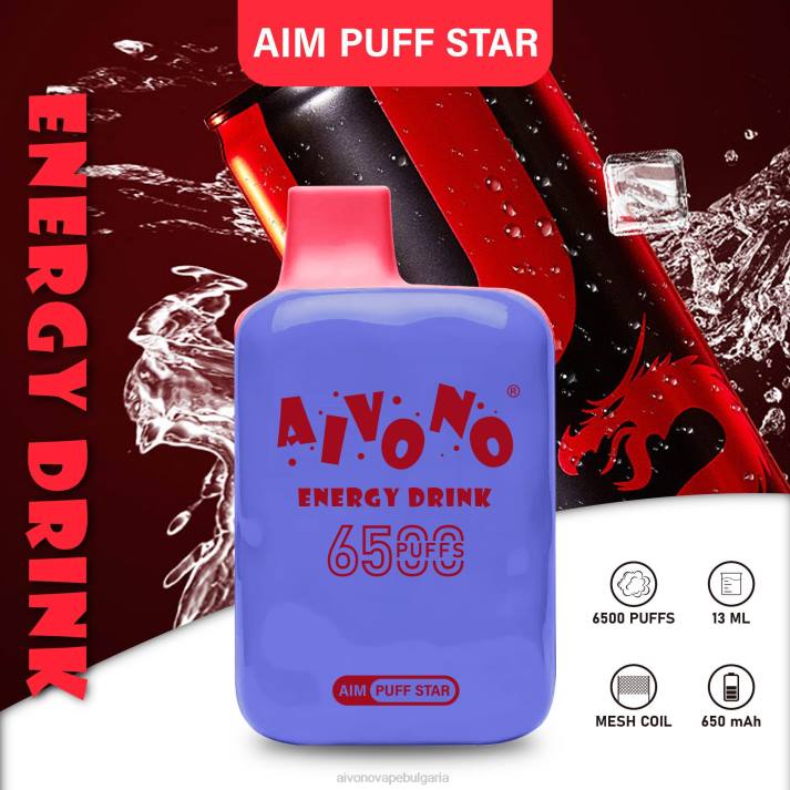 Aivono AIM PUFF STAR 6500 енергийна напитка BF0L293 - Aivono Vape Review