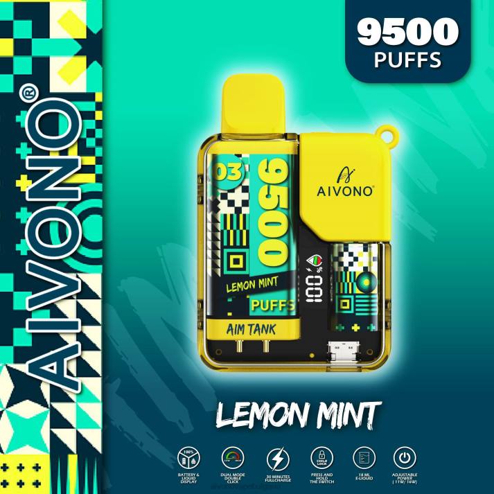 Aivono AIM TANK 9500 лимонова мента BF0L35 - Aivono Vape Bulgaria
