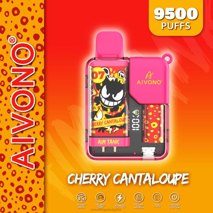 Aivono AIM TANK 9500 черешов пъпеш BF0L45 - Aivono Vape Review