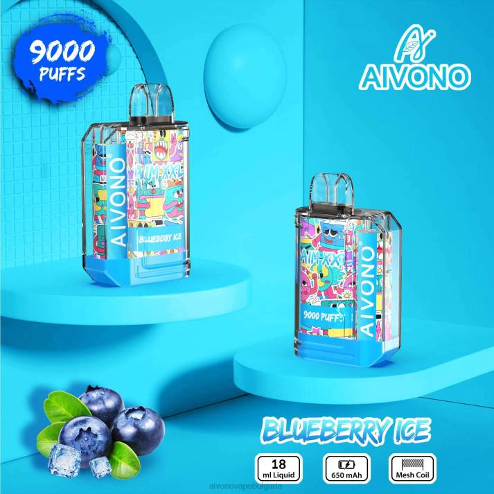 Aivono AIM XXL 9000 прозрачен стикер за уста боровинков лед BF0L50 - Aivono Vape