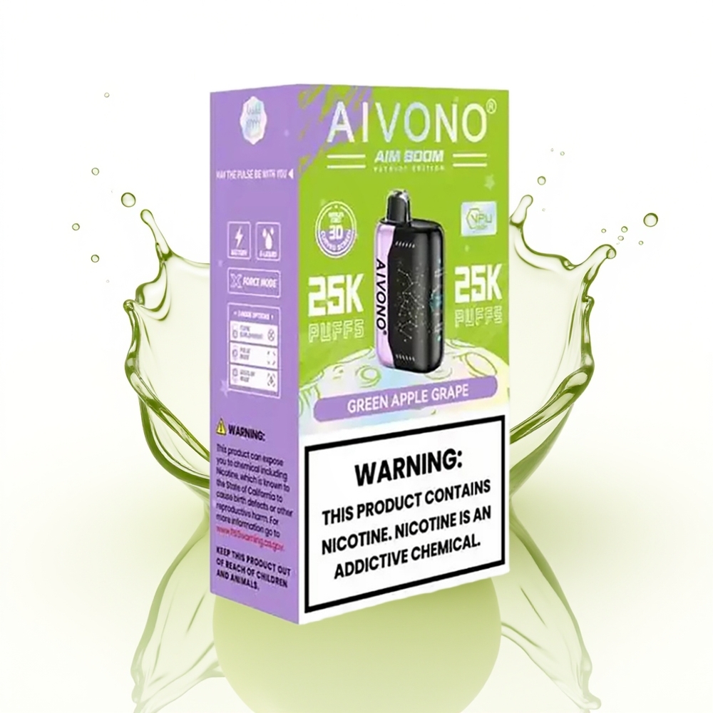 Aivono Aim Boom 25000 Зелен Ябълка Грозде 28мл 650мАч