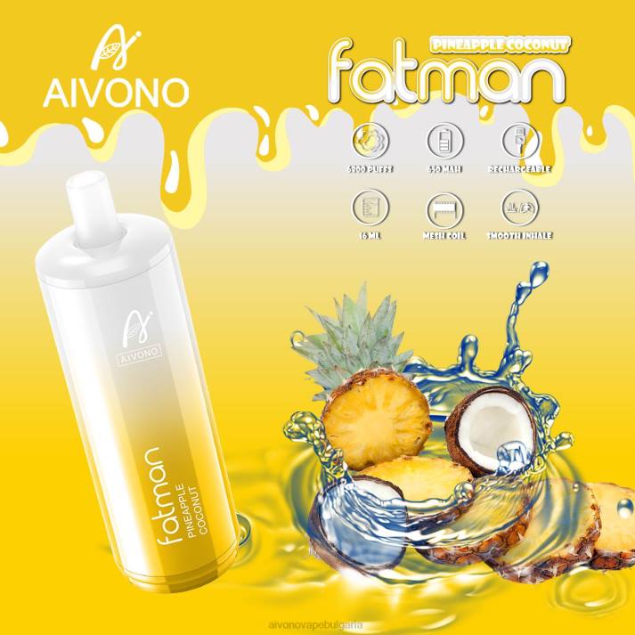 Aivono FATMAN 6800 ананас кокос BF0L29 - Aivono Vape Review