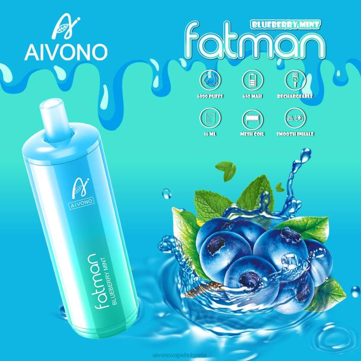 Aivono FATMAN 6800 боровинка мента BF0L22 - Aivono Vape