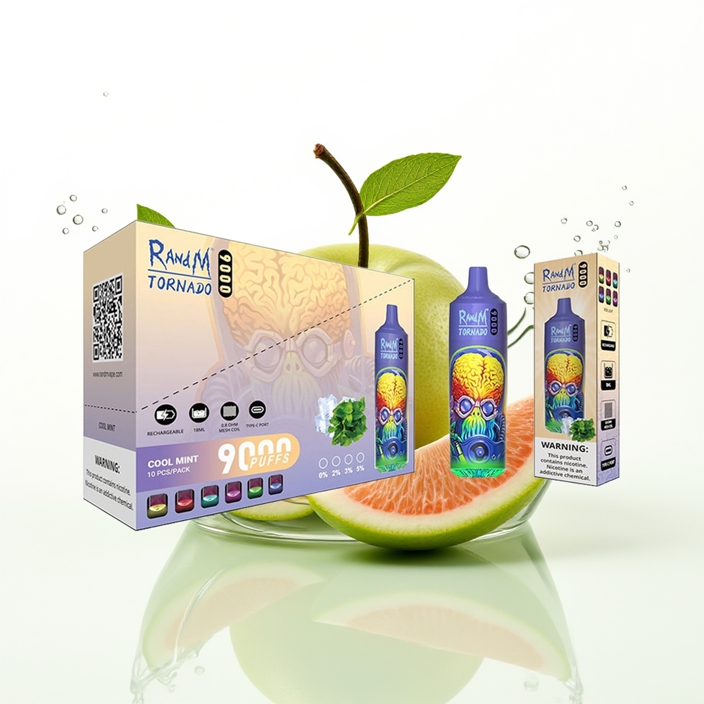 RandM Fumot Tornado 9000 Хубав Мента 9000 Пуфове и 850 mAh