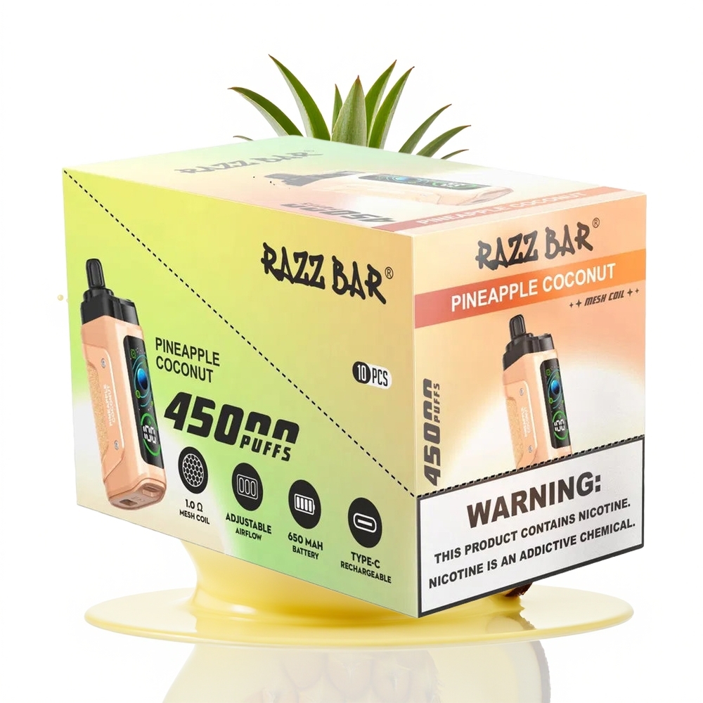 Razz Bar 45000 Ананас Кокос Мрежово Намотване Регулируем Въздушен Поток