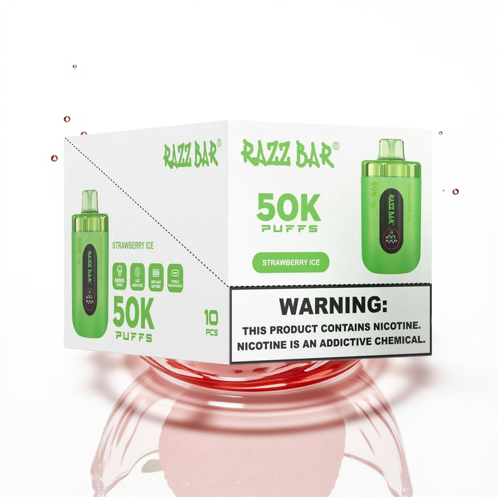 Razz Bar 50K Ягодов Сладолед с 2 Никотин и 10 Ohm Мрежа