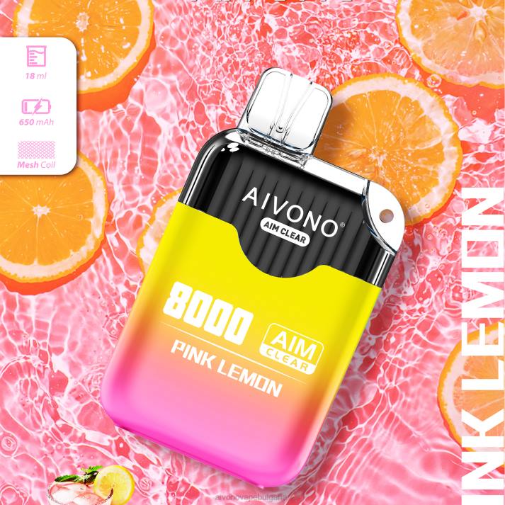 Aivono AIM CLEAR 8000 розов лимон BF0L211 - Aivono Vape Bulgaria
